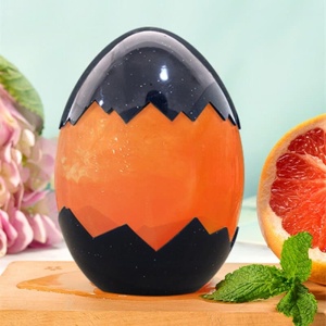 500 ml äggformad flaska i Halloween-stil för barn, orange och svart