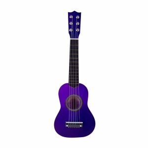 6-strängad trägitarr för barn i violett mot en vit bakgrund