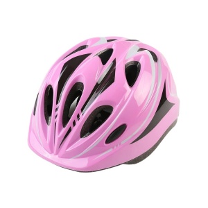 Andningsbar cykelhjälm för barn i rosa mot en vit bakgrund