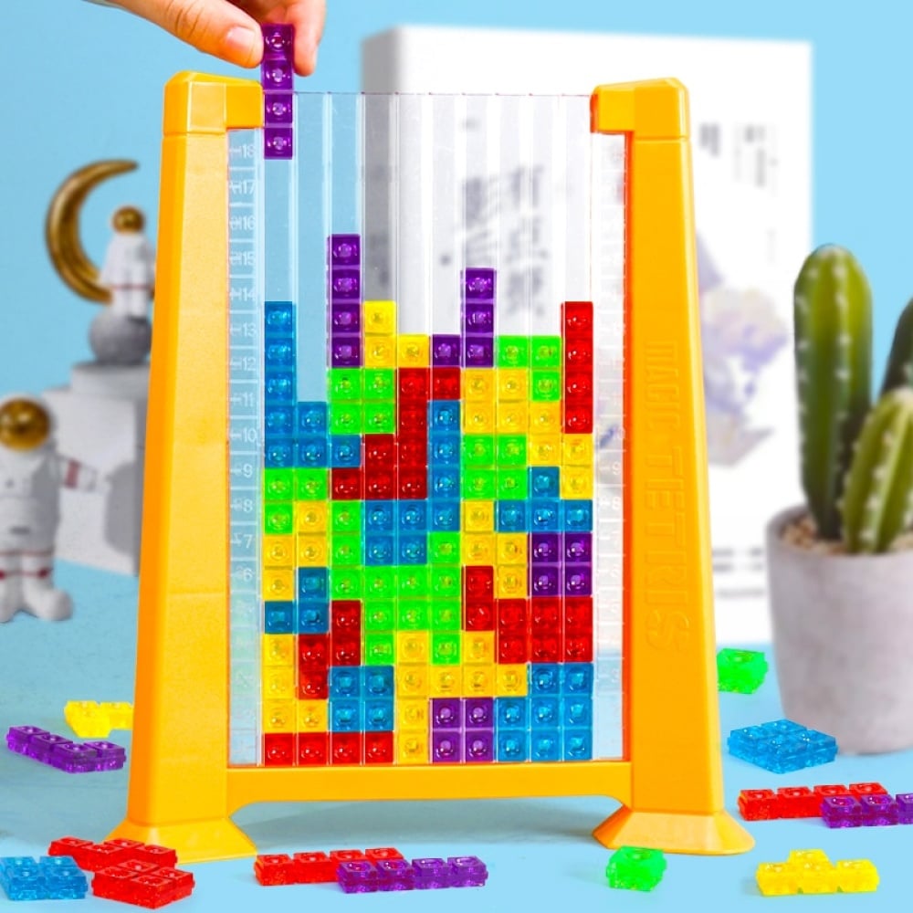 Färgglatt 3D-pussel för barn med en blå bakgrund och en kaktus
