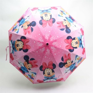 Musse Pigg och Mimmi Pigg-paraply för barn i rosa mot vit bakgrund