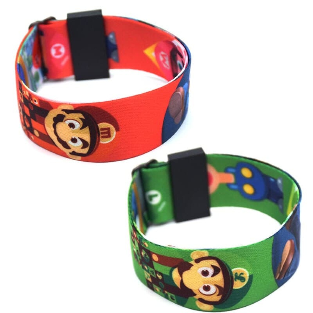 Rött och grönt armband med Super Mario-motiv för barn
