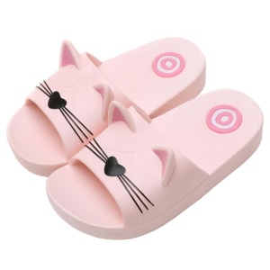 rosa kattunge flip-flops med skägg i svart för barn