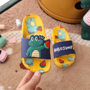 Gula och blå flip-flops med krokodil för barn