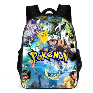 Ryggsäck med Pokémon-universum och karaktärsdesign på baksidan