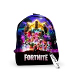 Ryggsäck med Battle Royale Fortnite-karaktär och vit text på framsidan