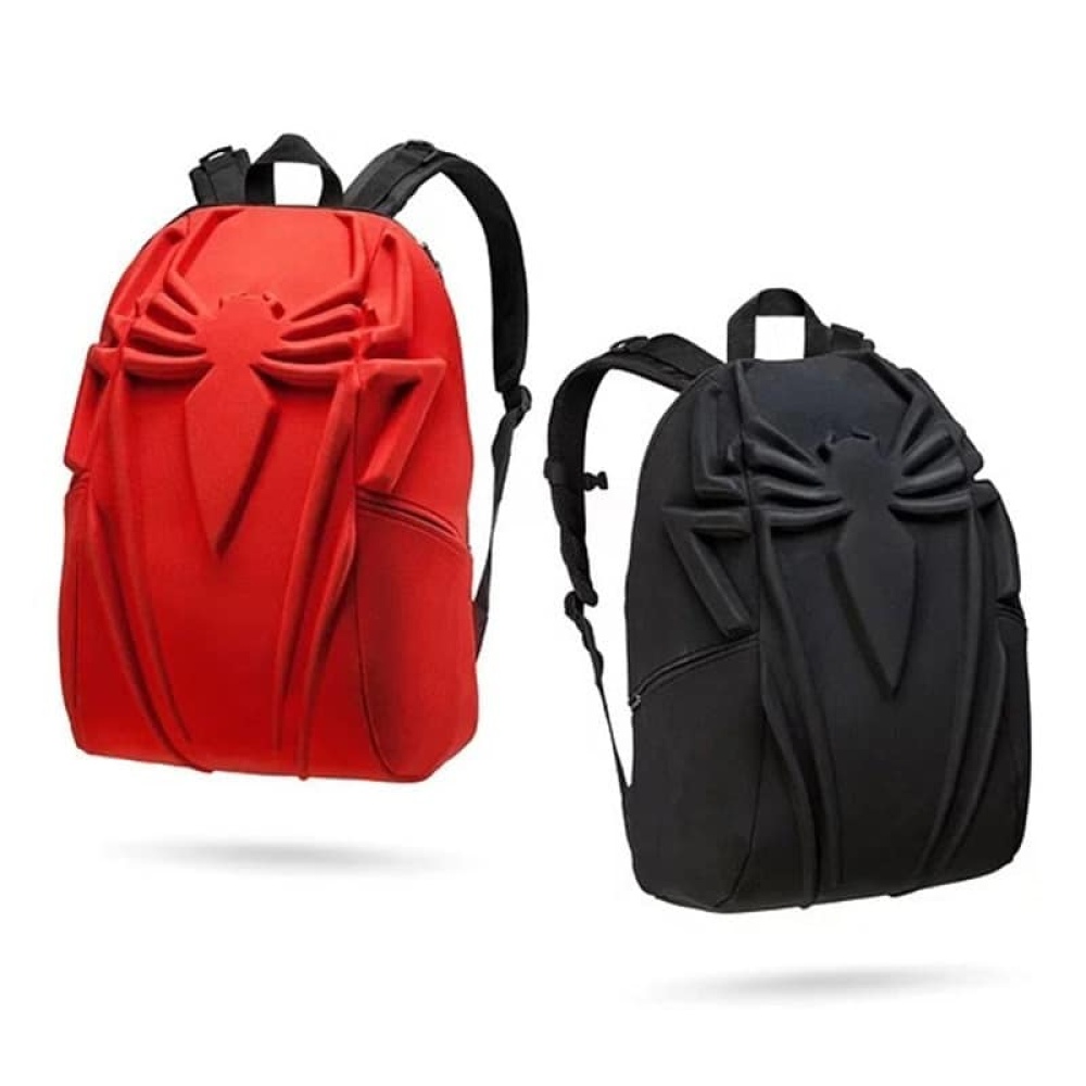 Ryggsäck med svart och röd präglad Spiderman-logotyp