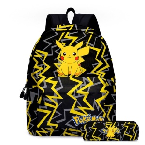 Pokémon Go-ryggsäck för barn i svart med pikachu-påse i gult