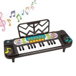 Elektroniskt piano i svartvitt plast för barn