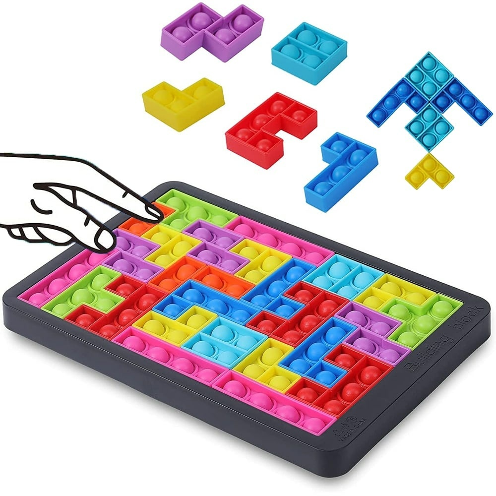 Tetris-pussel 27 färgade plastbitar