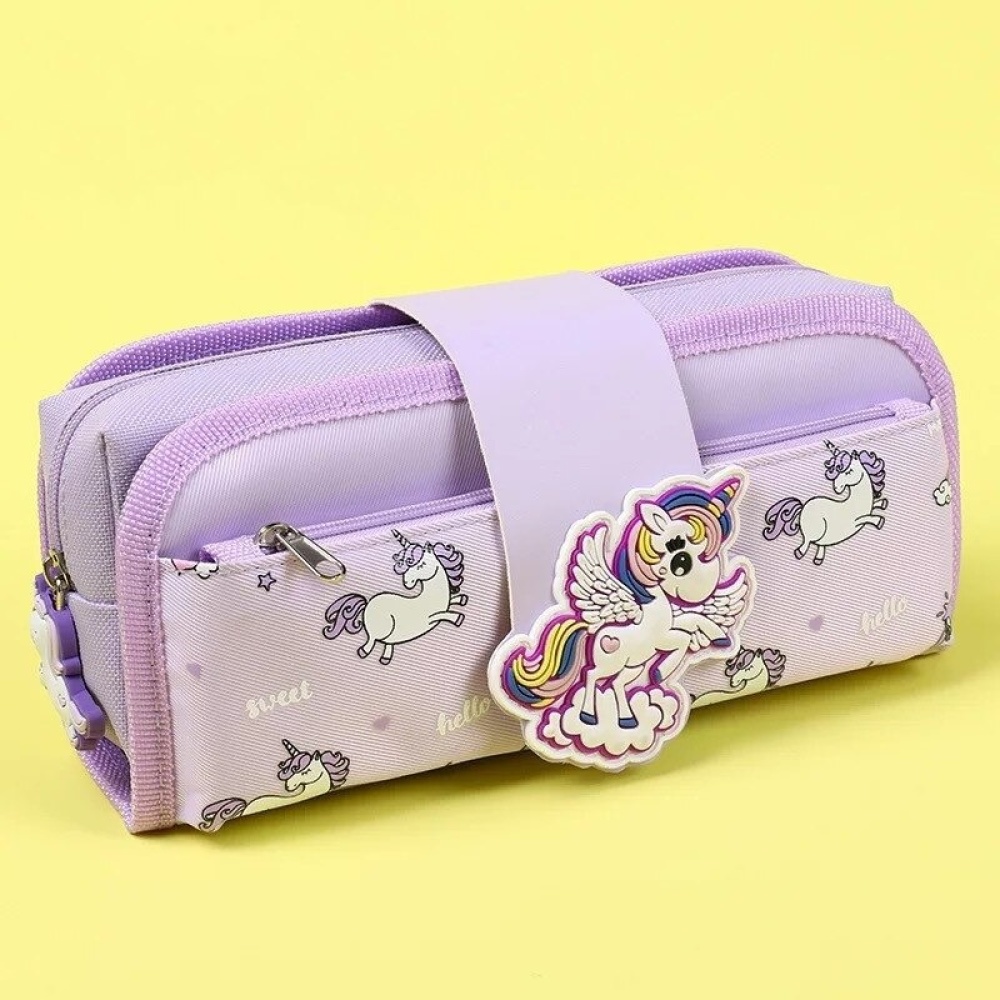 081af725-44c8-461a-825d-b52bdc3188e9 2 i 1 pennfodral för barn med enhörningsdesign i lila