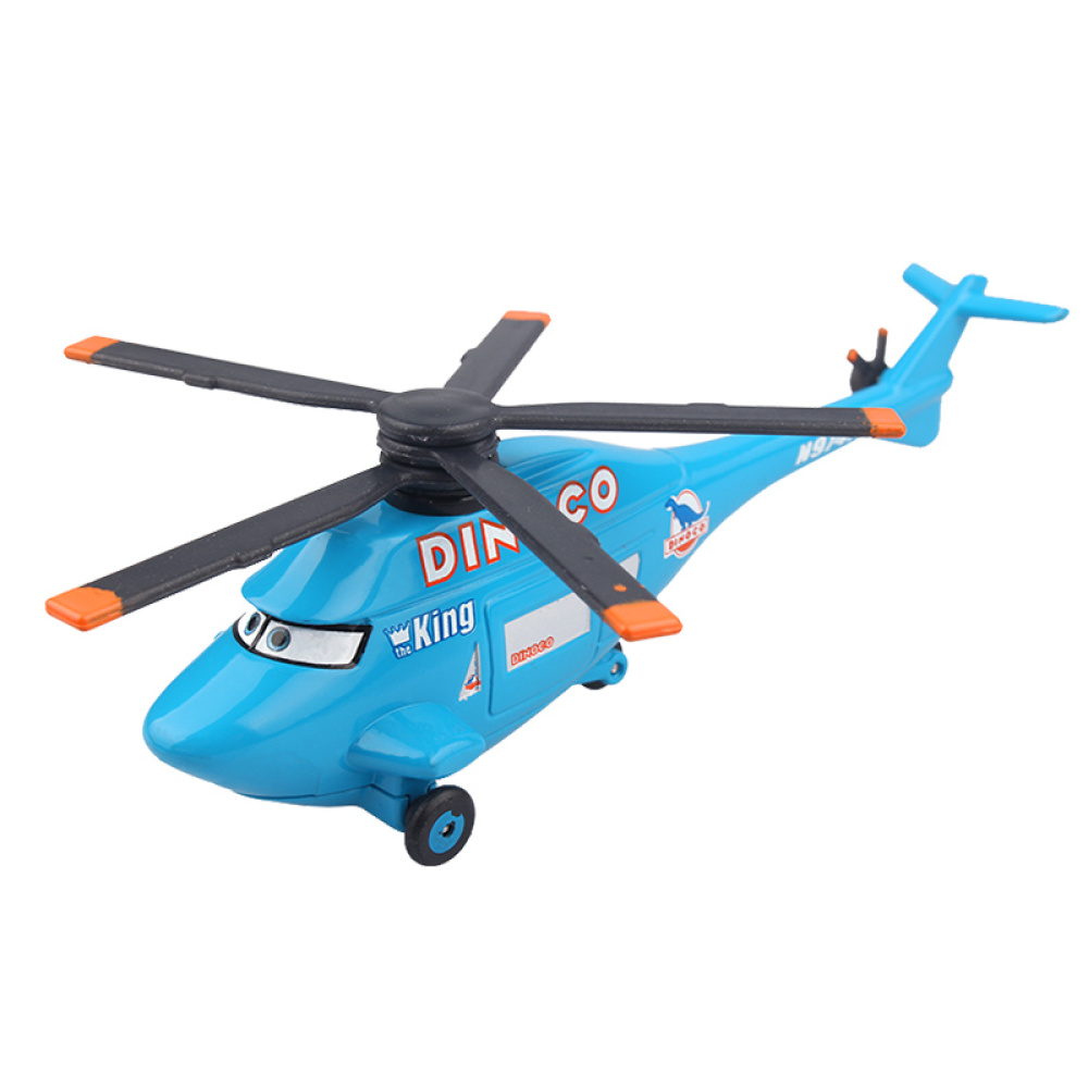 Bilar 3-helikopter i miniatyr i turkos, grå och orange