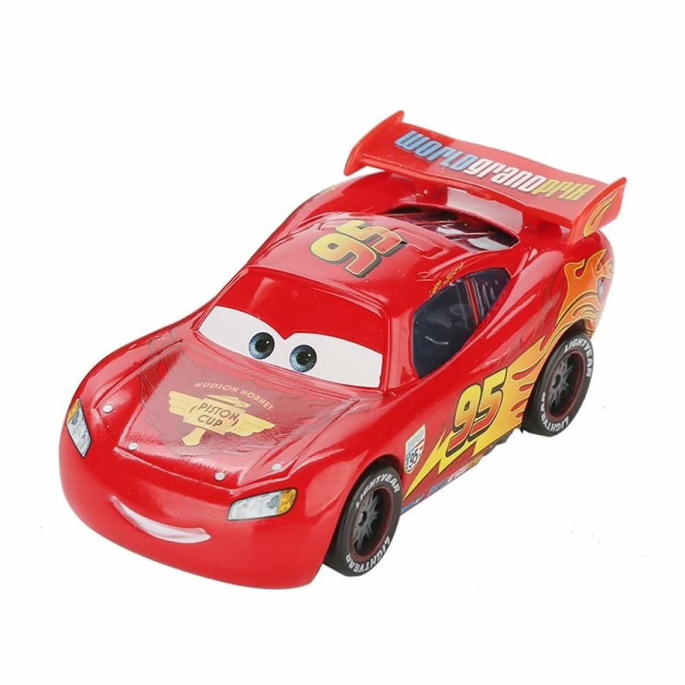 Röd Flash McQueen miniatyrbil från filmen Bilar 3