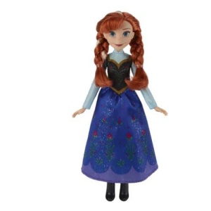 Frozen Anna-docka med brunt hår och blå klänning