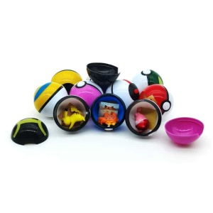 Förpackning med 12 Pokéballs med Pokémon-figurer