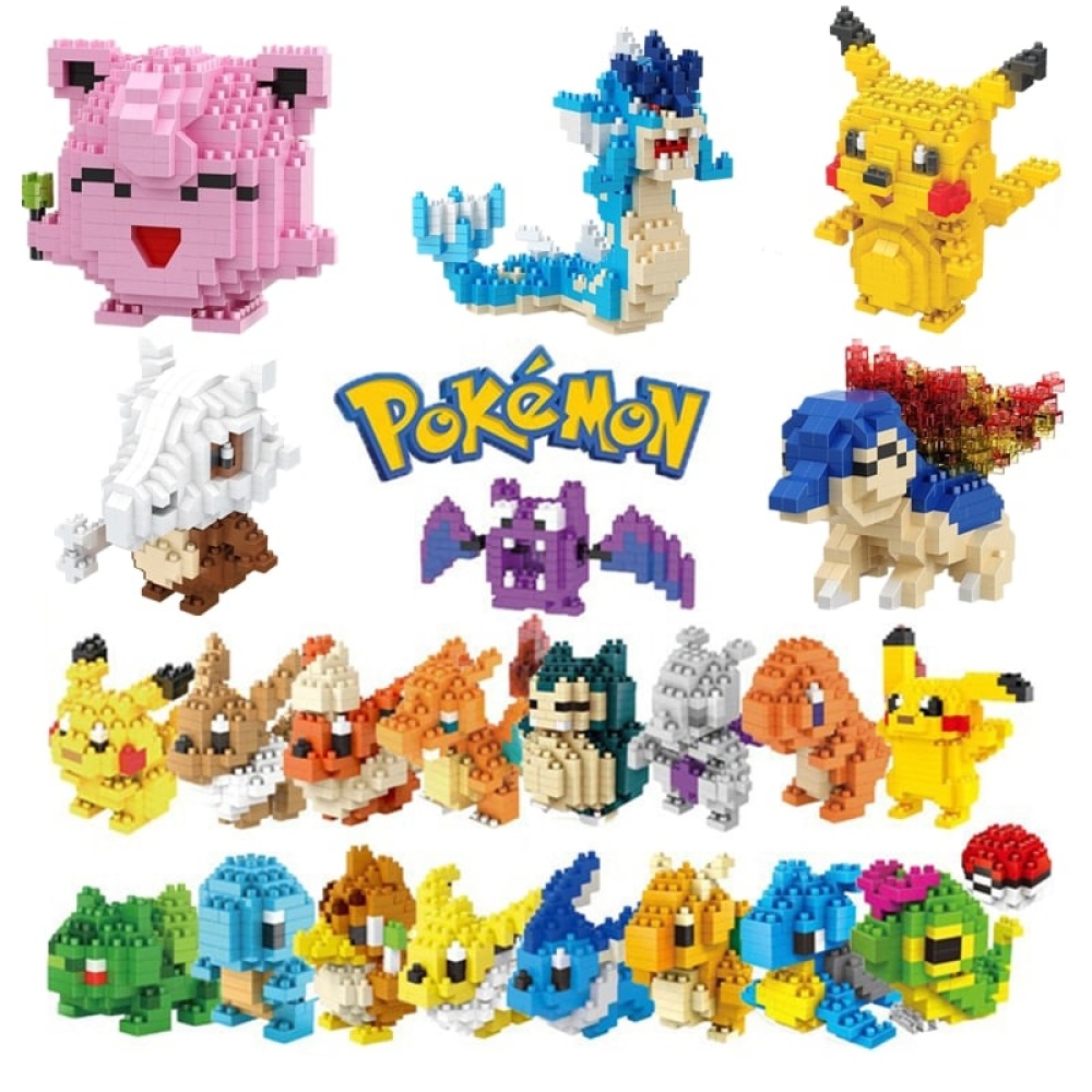 Pokémon mikrobyggklossar med figurer