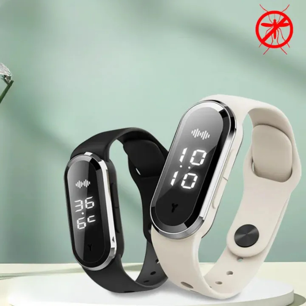 vit och svart myggavvisande sportklocka för barn