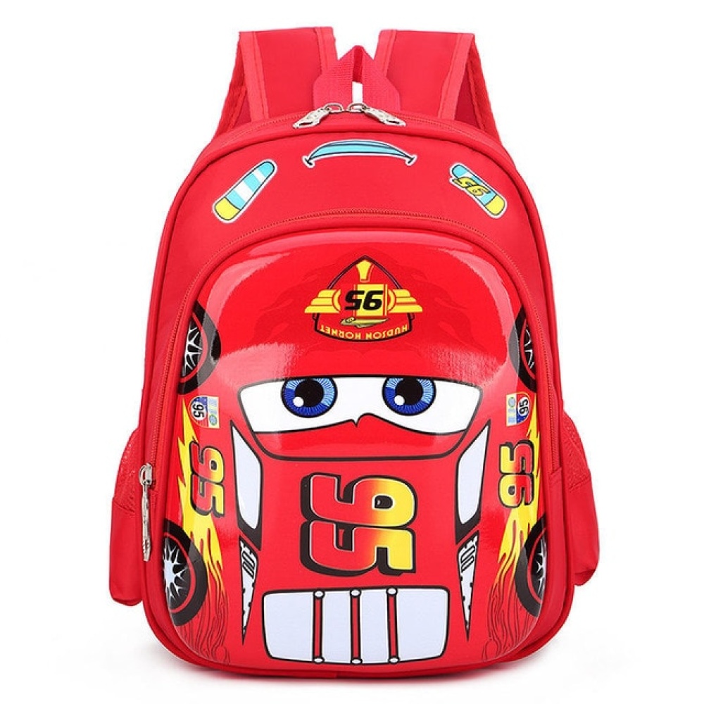 Cars-ryggsäck för barn röd med nascar-motiv