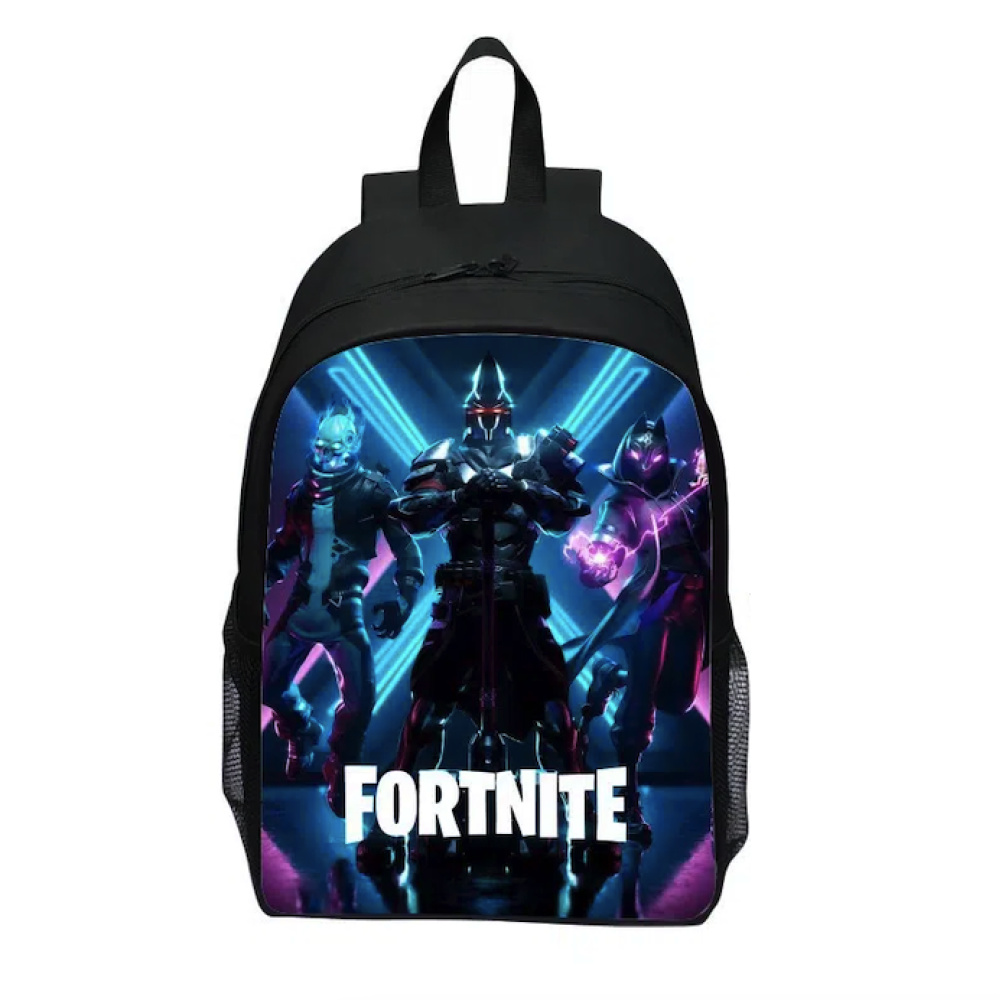 Fortnite svart ryggsäck med speldesign