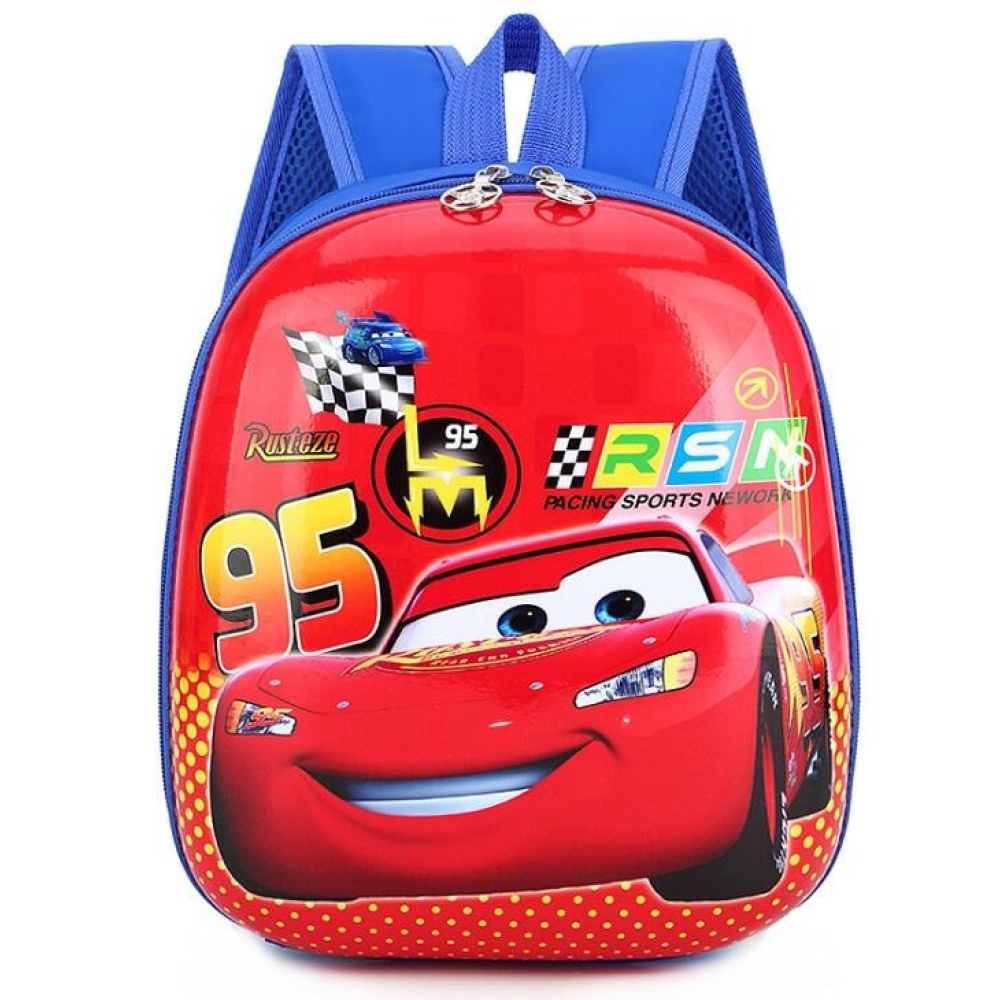 Cars Flash McQueen-ryggsäck i rött och blått med motiv på framsidan