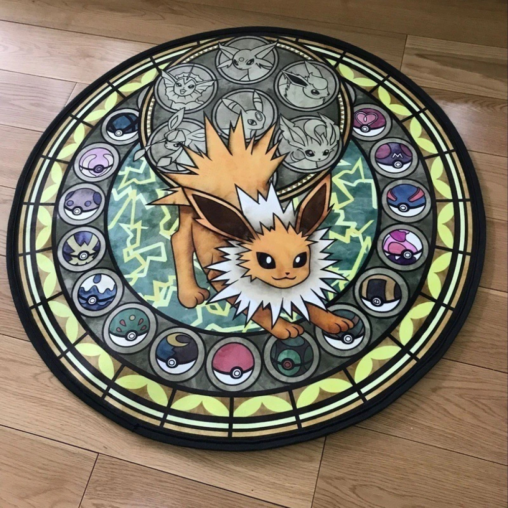 Söt rund pokemon-golvmatta