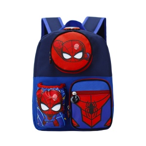 Spiderman 3D skolryggsäck för barn, blå och röd, med förvaringsfack