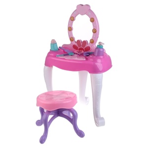 Rosa sminkbord med spegel för barn