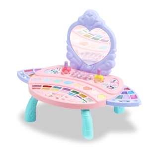 Barnens sminkbord med integrerad sminkpalett och spegel