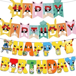Pokémon tema födelsedag banderoller grattis på födelsedagen pokemon motiv