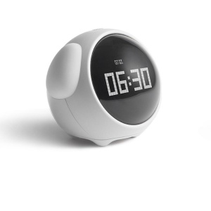 Söt vit digital väckarklocka för barn med svart urtavla