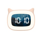 Rosa kattformad digital väckarklocka