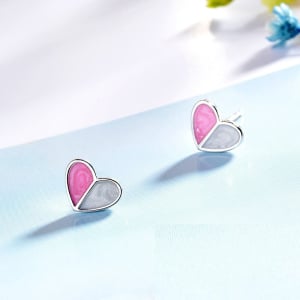 Rosa hjärtformade örhängen för flickor